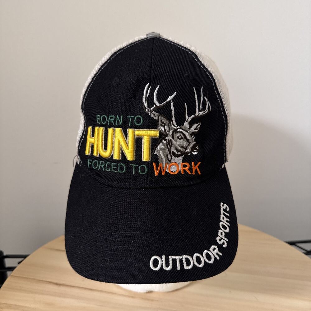 Born To Hunt Forced To Work Trucker Snapback Hat Outdoor Sports Cap Deer